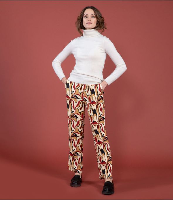 LENY SEVENTY RED Viscose Pants - 1