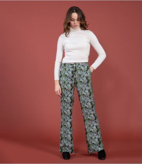 SASHA GREEN LAGOON Viscose Pants - 1