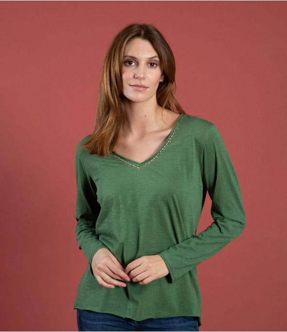 ZORA UNI GREEN Cotton T-Shirt - 1