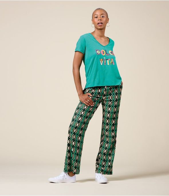 SASHA BARI GREEN Viscose Pants - 1