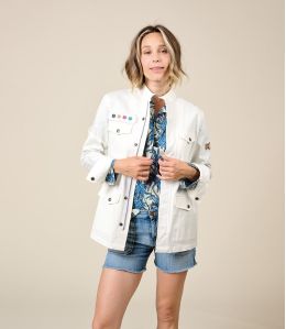 ROMY DOLCE WHITE Cotton Jacket, Tencel, Spendex - 2