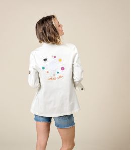 ROMY DOLCE WHITE Cotton Jacket, Tencel, Spendex - 3