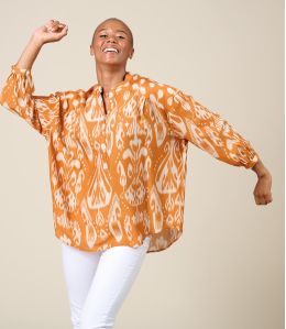 LOUNA MALAGA ORANGE Bemberg Blouse, Pashmina - 1