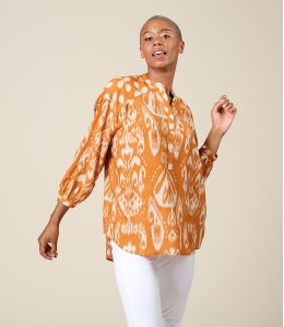 LOUNA MALAGA ORANGE Bemberg Blouse, Pashmina - 2