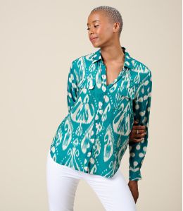 LIAM MALAGA DUCK Bemberg Shirt, Pashmina - 2