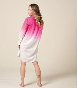 LETO TIE FUCHSIA Cotton Dress - 3