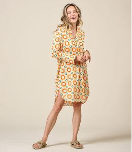 LETO LILI ORANGE Cotton Dress - 1