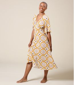 JANIE MANDALA ORANGE Viscose Dress - 1