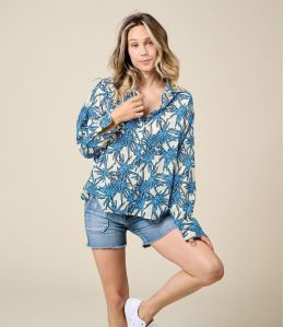 COSY PALMA BLUE Cotton Shirt - 2