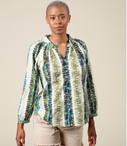 AGNES ROMA GREEN Cotton Blouse - 1