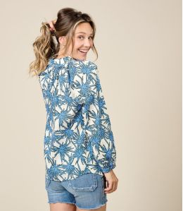 AGNES PALMA BLUE Cotton Blouse - 2