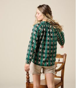 AGNES BARI GREEN Cotton Blouse - 3