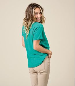 VITA PARIS GREEN Cotton T-Shirt - 3