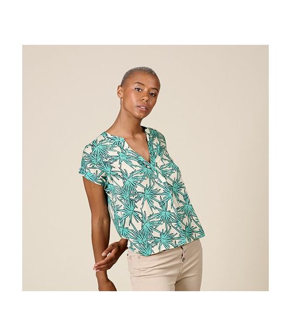 ANA PALMA GREEN Viscose T-Shirt - 1