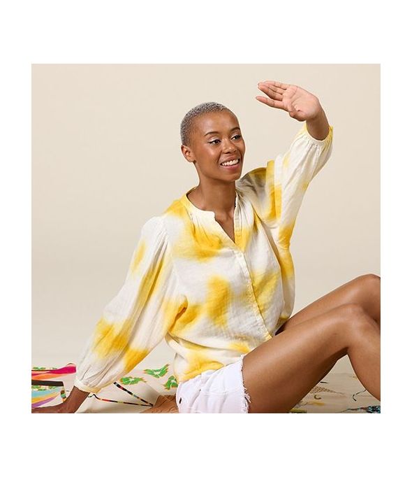 LUCIE IBIZA YELLOW Cotton Blouse - 1