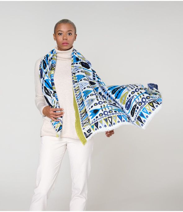 CAROL Wool, Silk Scarf - 1