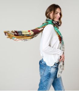 FAUSTINE Wool, Silk Scarf - 1