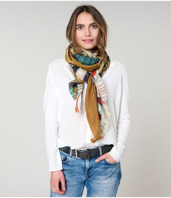 FAUSTINE Wool, Silk Scarf - 1