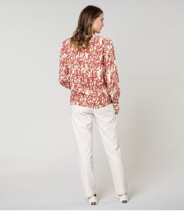 SARA PASTEL BRICK BLOUSE in Viscose - 4