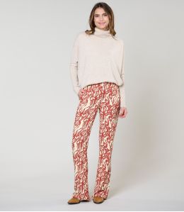 SASHA PASTEL BRICK VISCOSE PANTS - 1