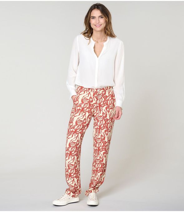 LENY PASTEL BRICK Viscose Pants - 1