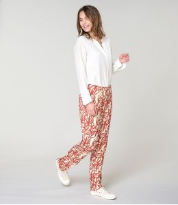 LENY PASTEL BRICK VISCOSE PANTS - 2