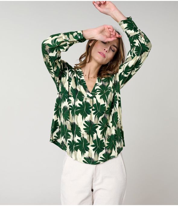 SARA HIBIS GREEN BLOUSE in Viscose - 1