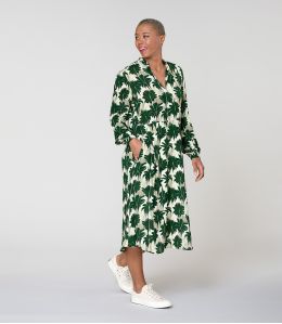 GULIA HIBIS GREEN Viscose Dress - 2