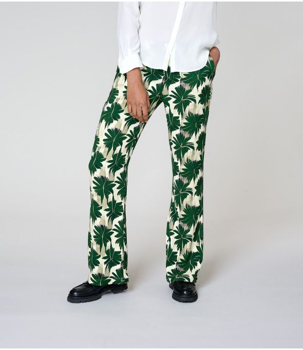 SASHA HIBIS GREEN Viscose Pants - 1