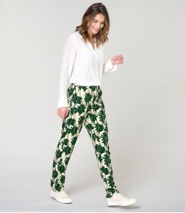 LENY HIBIS GREEN Viscose Pants - 1