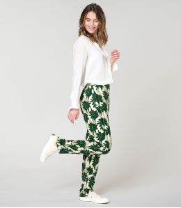 LENY HIBIS GREEN Viscose Pants - 2