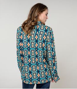 FRAN KHAN BLUE VISCOSE SHIRT - 3