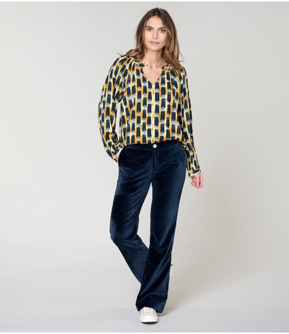 IRIS KUMI NAVY BLOUSE in Viscose - 1