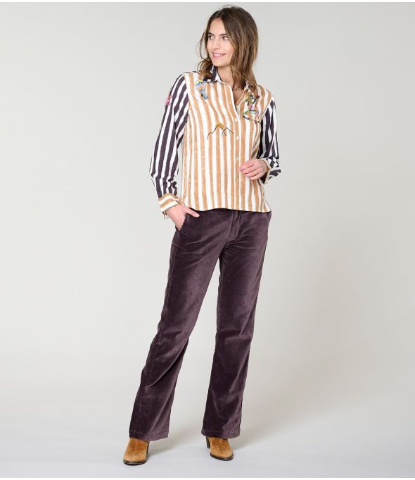 FRAN MOON CAMEL RAYON SHIRT - 1