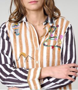 FRAN MOON CAMEL RAYON SHIRT - 2