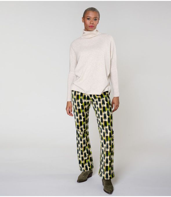 SASHA KUMI GREEN COTTON PANTS - 1