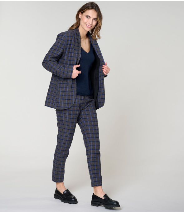 PAULE TARTAN BLUE COTTON JACKET - 1