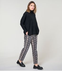 LENY BELEM BLACK COTTON PANTS - 1