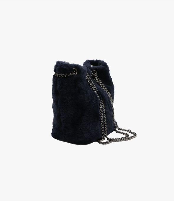 ALICE NAVY FUR SMALL BAG in Polyester - 1