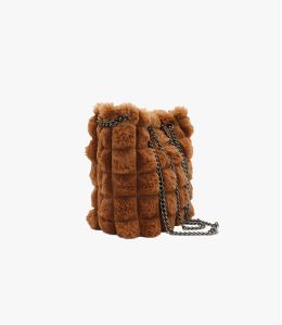 ALICE CAMEL FUR SMALL BAG in Polyester - 1